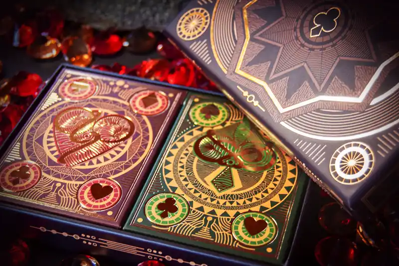 The limited set consisting of two Enchanted Gems decks is available in an elegant richly decorated box.